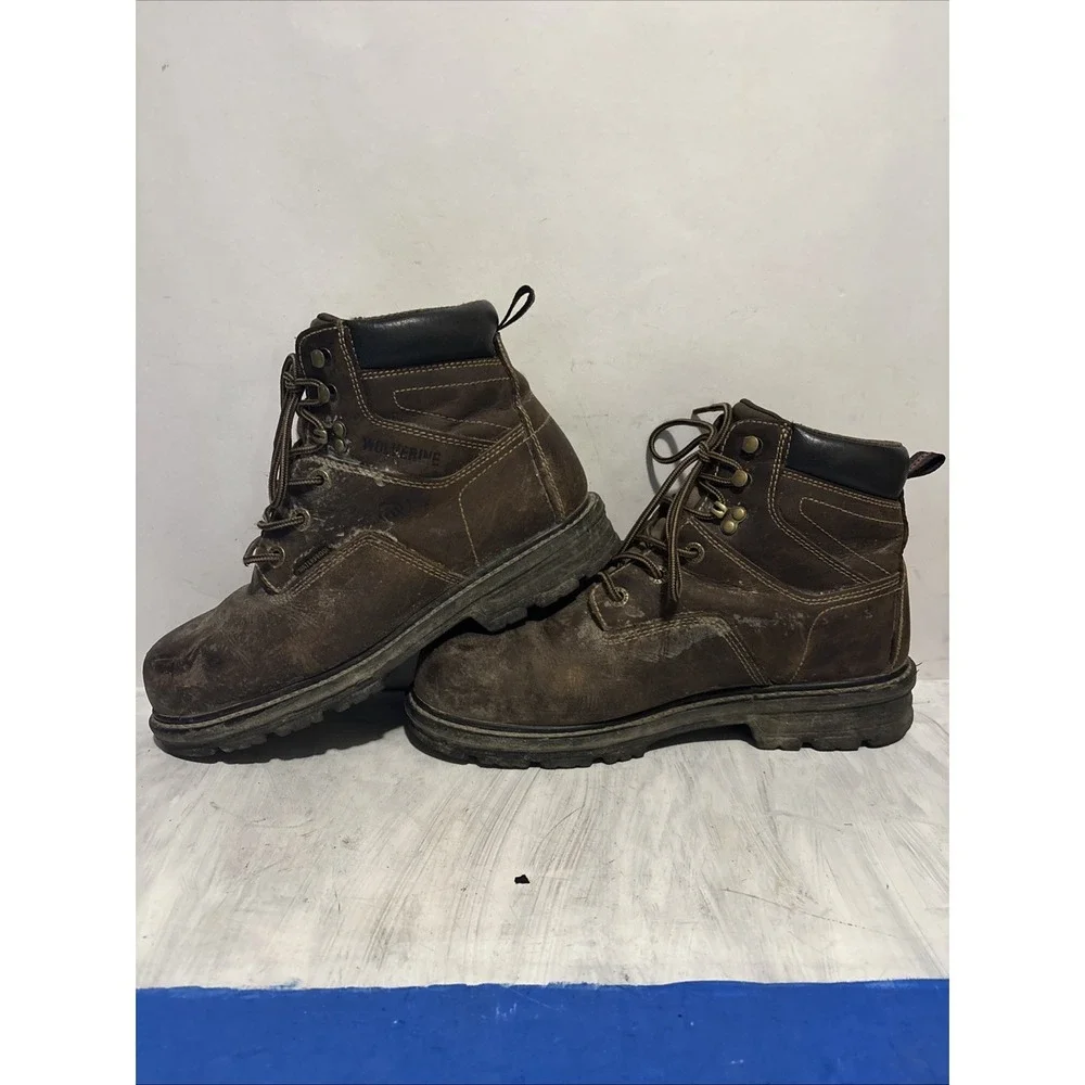 Wolverine Brown Nolan Steel Toe Waterproof Work Boots  Men's 10EW Wear